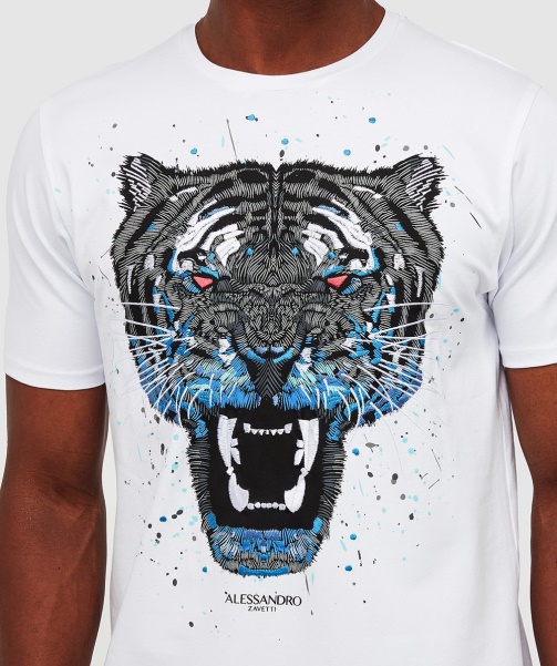 White Growler Paint T-Shirt - Alessandro Zavetti