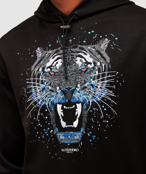 Growler Paint Overhead Hoodie Jet Black - Alessandro Zavetti