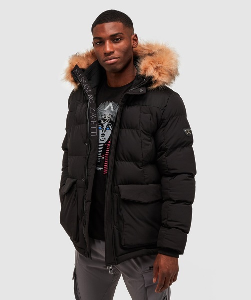 Black Leto 2.0 Puffer Parka Jacket - Alessandro Zavetti