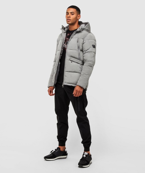 Pebble Grey Alessandro Zavetti - Minivo Ripstop Puffer Jacket