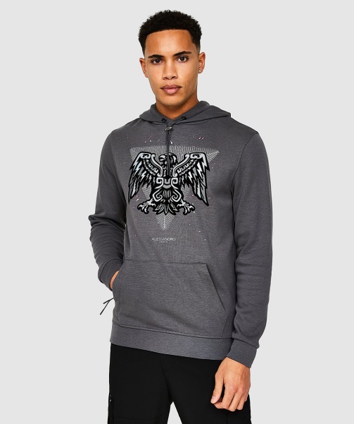 Aztec Pyramid Overhead Hoodie Alessandro Zavetti - Magnet Grey