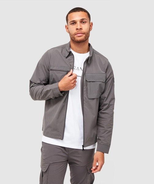Charcoal Marcello Cargo Overshirt - Alessandro Zavetti