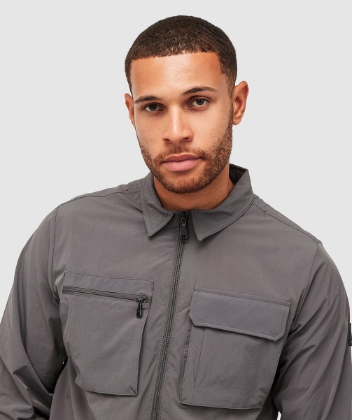 Charcoal Marcello Cargo Overshirt - Alessandro Zavetti