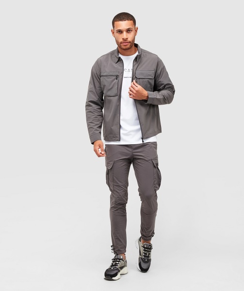 Charcoal Marcello Cargo Overshirt - Alessandro Zavetti
