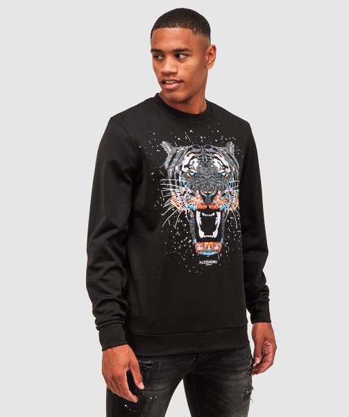 Growler Paint Sweatshirt Jet Black - Alessandro Zavetti