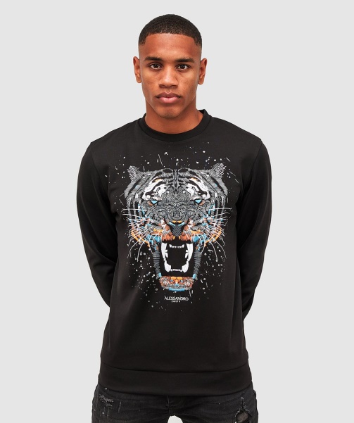 Growler Paint Sweatshirt Jet Black - Alessandro Zavetti