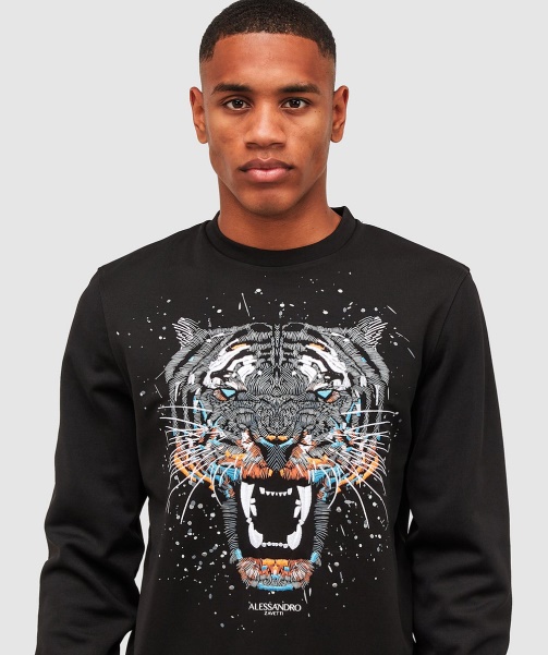 Growler Paint Sweatshirt Jet Black - Alessandro Zavetti
