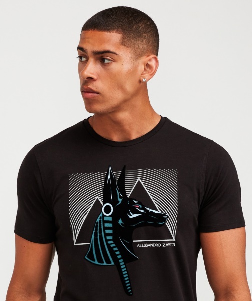 Black Anubis Profile T-Shirt - Alessandro Zavetti