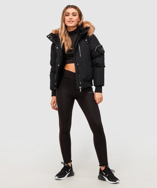 Womens Vittoria Bomber Jacket Black - Alessandro Zavetti