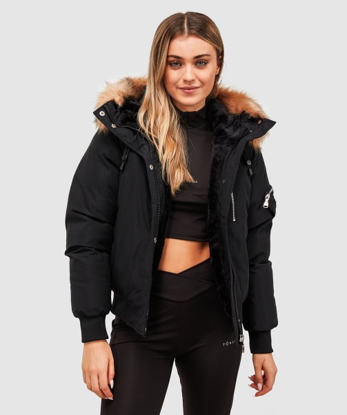 Womens Vittoria Bomber Jacket Black - Alessandro Zavetti