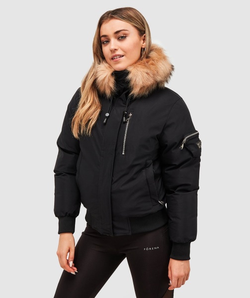 Womens Vittoria Bomber Jacket Black - Alessandro Zavetti