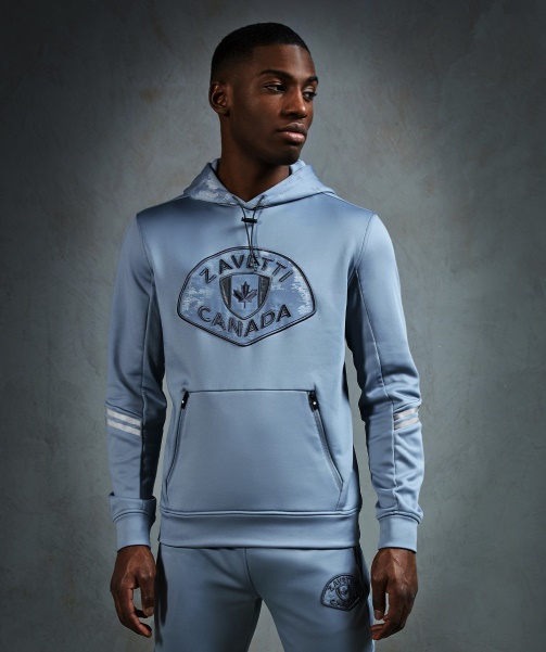 Blue Grey Silvatino Overhead Hoodie - Alessandro Zavetti