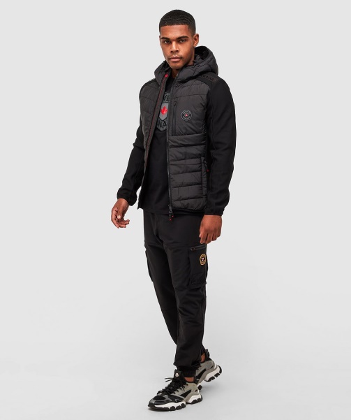 Jet Black Serzio 2.0 Hybrid Puffer Jacket - Alessandro Zavetti