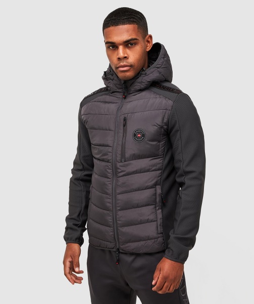 Jet Black Serzio 2.0 Hybrid Puffer Jacket - Alessandro Zavetti