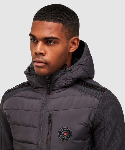 Jet Black Serzio 2.0 Hybrid Puffer Jacket - Alessandro Zavetti