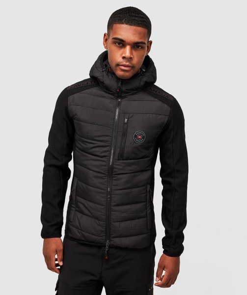 Jet Black Serzio 2.0 Hybrid Puffer Jacket - Alessandro Zavetti