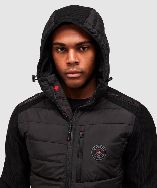 Jet Black Serzio 2.0 Hybrid Puffer Jacket - Alessandro Zavetti