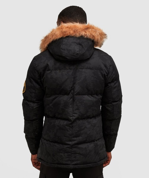 Jet Black Oshawa 2.0 Reflective Puffer Parka Jacket - Alessandro Zavetti