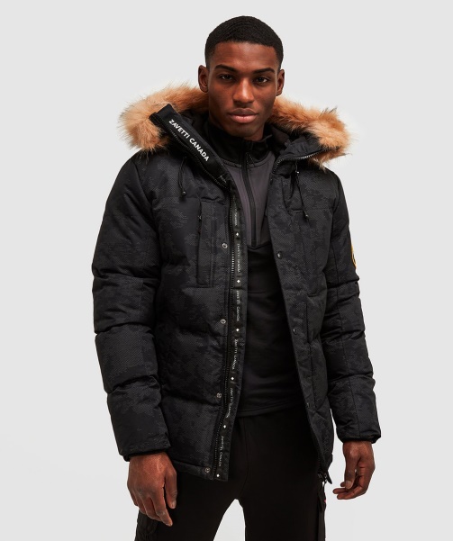 Jet Black Oshawa 2.0 Reflective Puffer Parka Jacket - Alessandro Zavetti