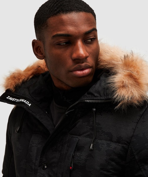 Jet Black Oshawa 2.0 Reflective Puffer Parka Jacket - Alessandro Zavetti