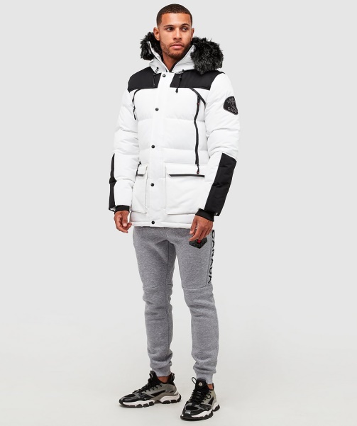 White Orford Puffer Parka Jacket - Alessandro Zavetti
