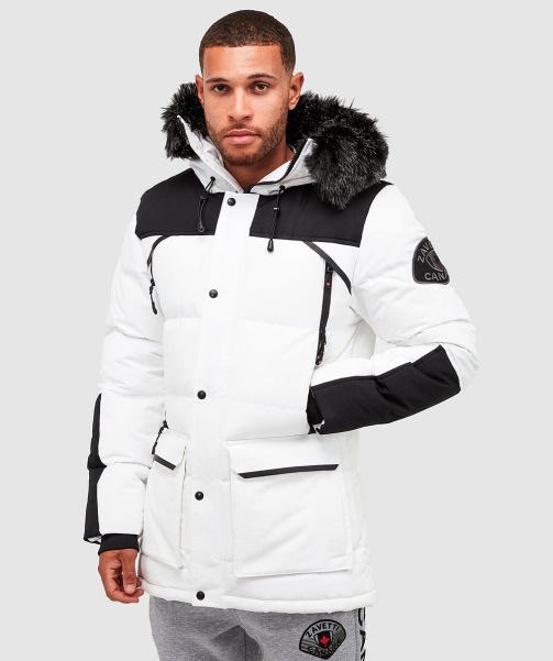 White Orford Puffer Parka Jacket - Alessandro Zavetti
