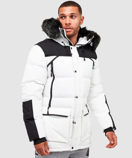 White Orford Puffer Parka Jacket - Alessandro Zavetti
