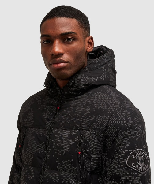 Alessandro Zavetti - Jet Black Malvini 2.0 Reflective Puffer Jacket