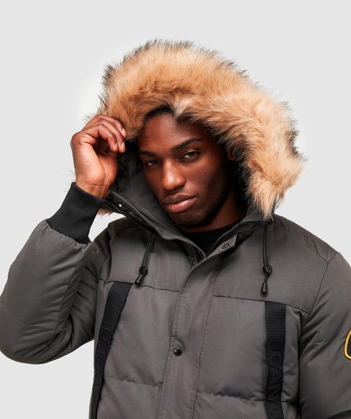 Alessandro Zavetti - Aylmer Puffer Fur Hooded Bomber Jacket Asphalt