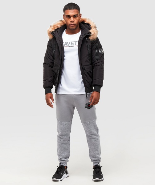 Black Carrick Puffer Bomber Jacket - Alessandro Zavetti