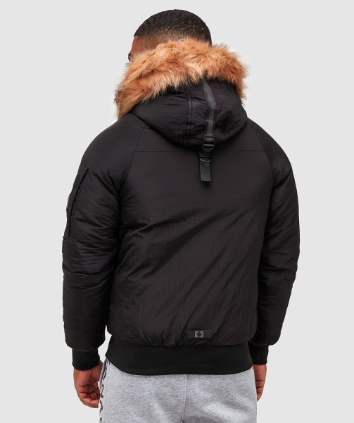 Black Carrick Puffer Bomber Jacket - Alessandro Zavetti