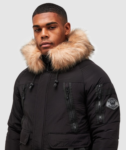 Black Carrick Puffer Bomber Jacket - Alessandro Zavetti