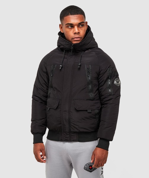 Black Carrick Puffer Bomber Jacket - Alessandro Zavetti