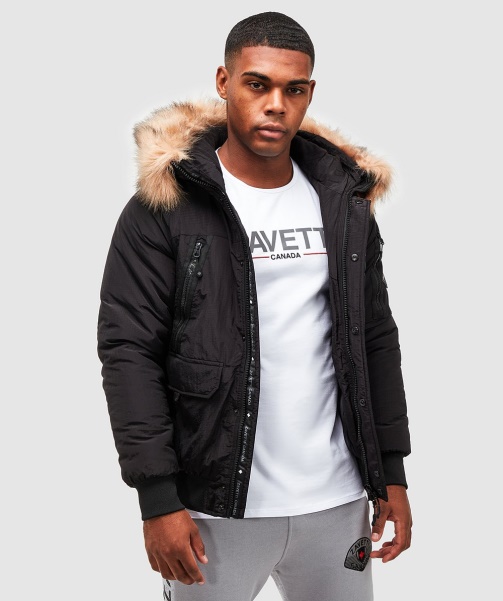 Black Carrick Puffer Bomber Jacket - Alessandro Zavetti