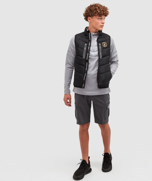 Black Junior Meslin Puffer Gilet - Alessandro Zavetti