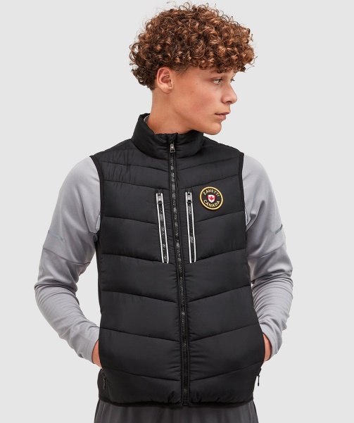 Black Junior Meslin Puffer Gilet - Alessandro Zavetti