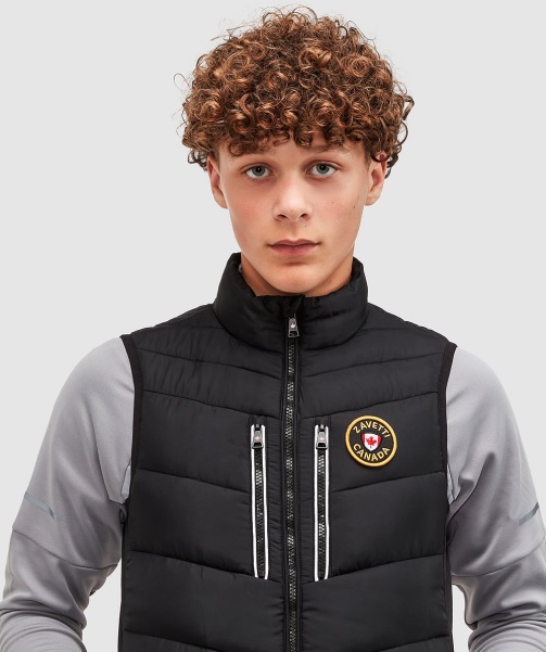 Black Junior Meslin Puffer Gilet - Alessandro Zavetti